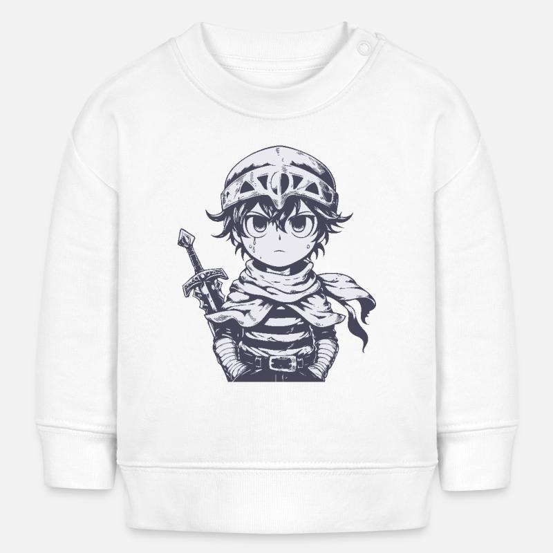 Petit chevalier de la forêt avec épée - Sweat bébé bio Stanley/Stella - blanc