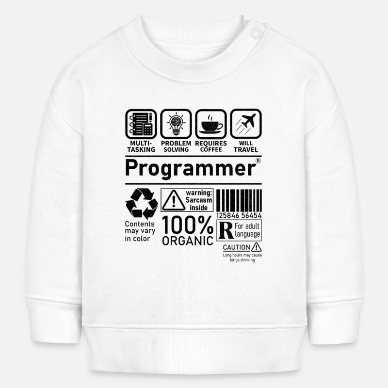 Programmer multi tasking problem solving requires - Baby Sweatshirt by Stanley/Stella - white