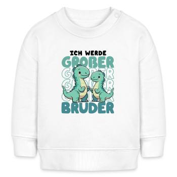 Nachwuchs Verkünden | Ich Werde Großer Bruder 2027 - Baby Organic Sweatshirt Baby Changer von Stanley/Stella - Weiß - Vorne