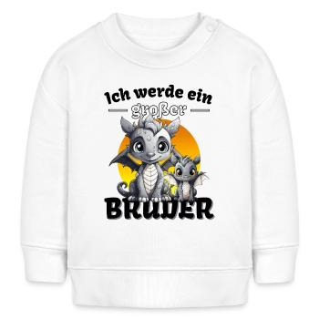 Nachwuchs Verkünden | Ich Werde Großer Bruder 2027 - Baby Organic Sweatshirt Baby Changer von Stanley/Stella - Weiß - Vorne