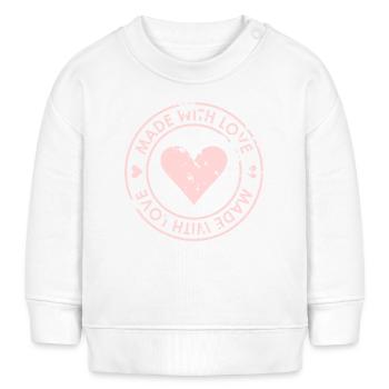 bébé rose - made with love - Baby Organic Sweatshirt Baby Changer von Stanley/Stella - Weiß - Vorne