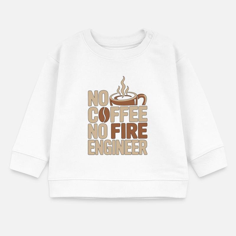Fire Engineer No Coffee Pump Operator Coffee Lover Baby Organic Sweatshirt Baby Changer von Stanley/Stella
