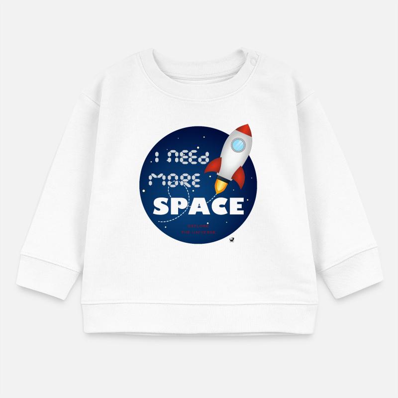 Fusée spatiale dans une illustration cercle bleu Sweat bébé bio Stanley/Stella