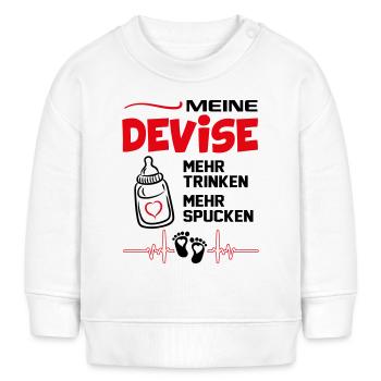 Mehr trinken Mehr spucken Babysprüche Milch Milk - Baby Organic Sweatshirt Baby Changer von Stanley/Stella - Weiß - Vorne