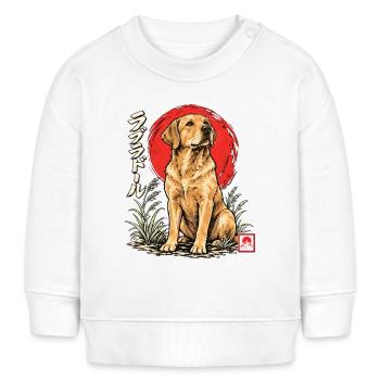 Labrador Retriever Japan Hund Shirt - Baby Organic Sweatshirt Baby Changer von Stanley/Stella - Weiß - Vorne