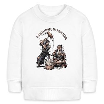 Surreal Samurai Mochi Maker & Eater Vintage Art - Baby Organic Sweatshirt Baby Changer von Stanley/Stella - Weiß - Vorne