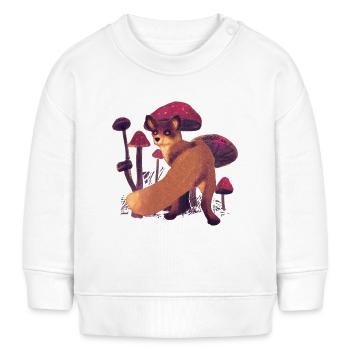 Fuchs in den Pilzen - Baby Organic Sweatshirt Baby Changer von Stanley/Stella - Weiß - Vorne