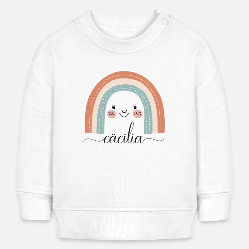 Cecilia! Rainbow design, customizable - Baby Sweatshirt by Stanley/Stella - white