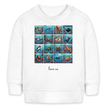 Love Us Collage 3 - Baby Sweatshirt by Stanley/Stella - white - Front