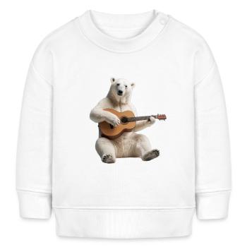 Polar Bear Gitarre - Baby Organic Sweatshirt Baby Changer von Stanley/Stella - Weiß - Vorne