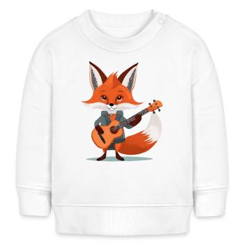Ein niedlicher Fuchs, der Gitarre spielt - Baby Organic Sweatshirt Baby Changer von Stanley/Stella - Weiß - Vorne