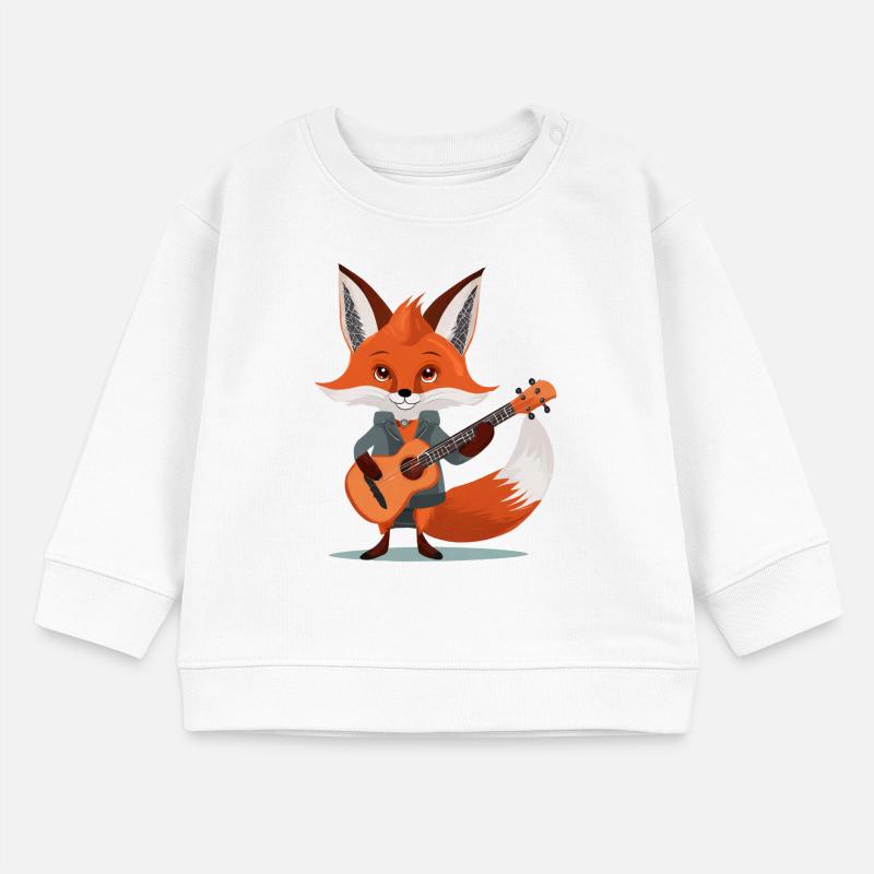 A cute fox playing guitar Baby Sweatshirt by Stanley/Stella