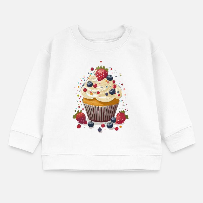 Cupcake oder Muffin mit Creme und Beeren Baby Organic Sweatshirt Baby Changer von Stanley/Stella