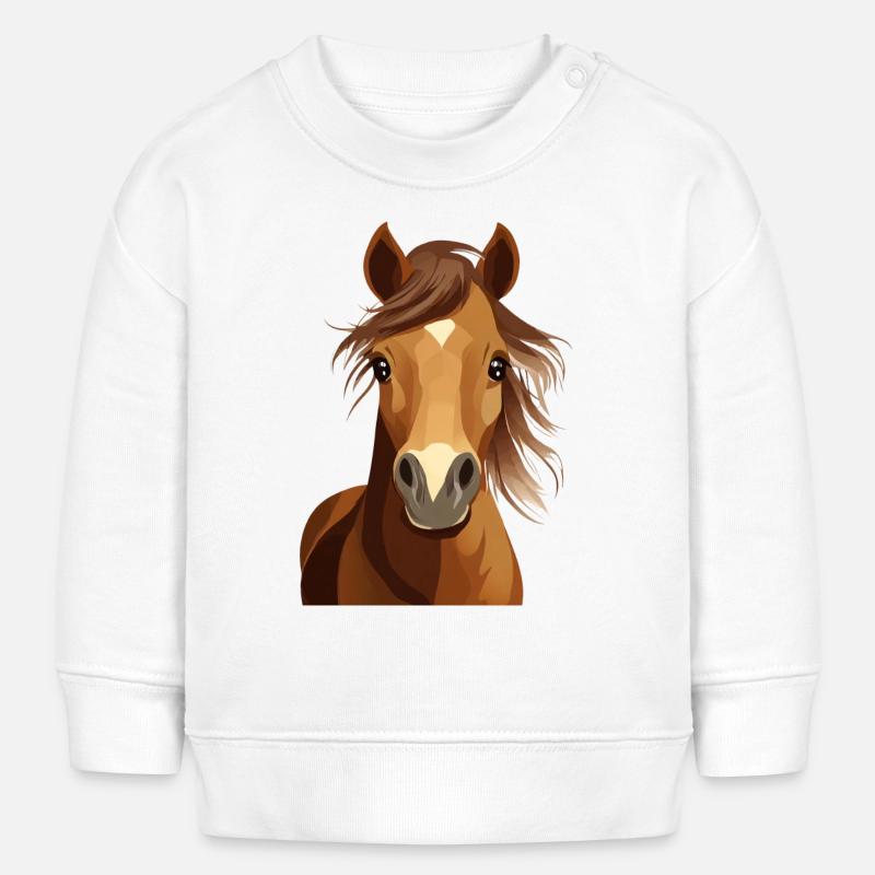 Cheval - Sweat bébé bio Stanley/Stella - blanc