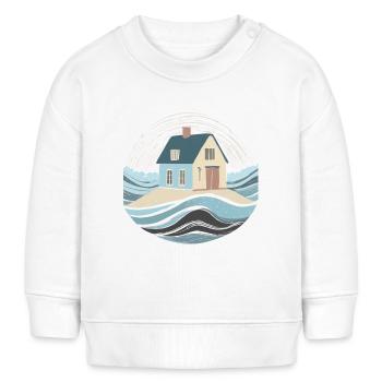 Haus am Meer - Baby Organic Sweatshirt Baby Changer von Stanley/Stella - Weiß - Vorne