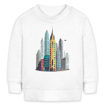 Big city with skyscrapers - Baby Sweatshirt by Stanley/Stella - white - Front