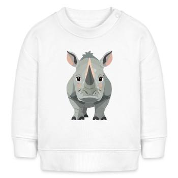 Nashorn - Baby Organic Sweatshirt Baby Changer von Stanley/Stella - Weiß - Vorne
