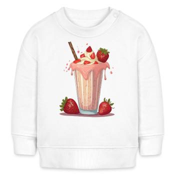 Milkshake with strawberries - Baby Sweatshirt by Stanley/Stella - white - Front