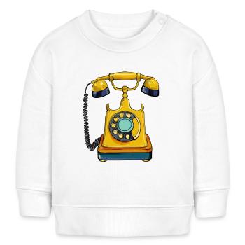 Retro Telefon - Baby Organic Sweatshirt Baby Changer von Stanley/Stella - Weiß - Vorne