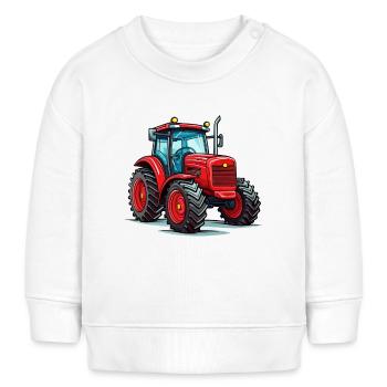 Roter Traktor - Baby Organic Sweatshirt Baby Changer von Stanley/Stella - Weiß - Vorne