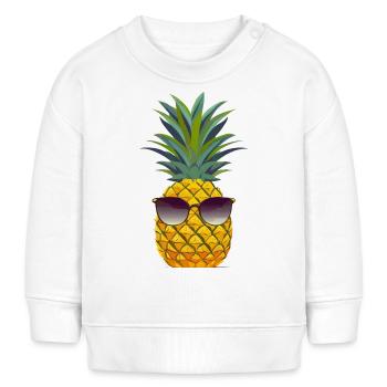 Ananas avec lunettes de soleil - Sweat bébé bio Stanley/Stella - blanc - Devant