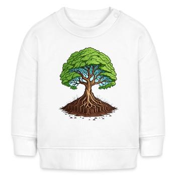 Ein großer Baum mit Wurzeln - Baby Organic Sweatshirt Baby Changer von Stanley/Stella - Weiß - Vorne
