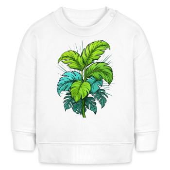 Tropical Leaves - Baby Sweatshirt by Stanley/Stella - white - Front