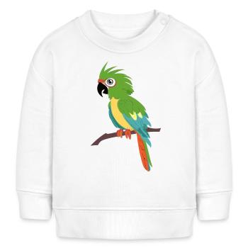 Papagei - Baby Organic Sweatshirt Baby Changer von Stanley/Stella - Weiß - Vorne