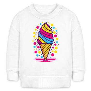 Illustration de crème glacée moderne aux couleurs vives - Sweat bébé bio Stanley/Stella - blanc - Devant