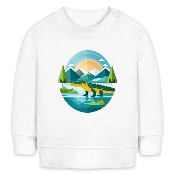 Crocodile Illustration - Sweat bébé bio Stanley/Stella - blanc - Devant