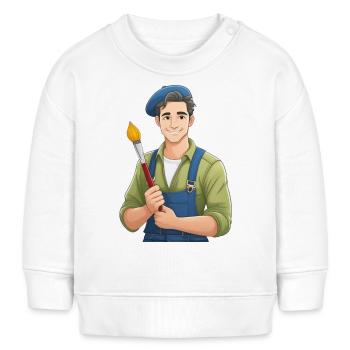 Artist with brush - Baby Sweatshirt by Stanley/Stella - white - Front