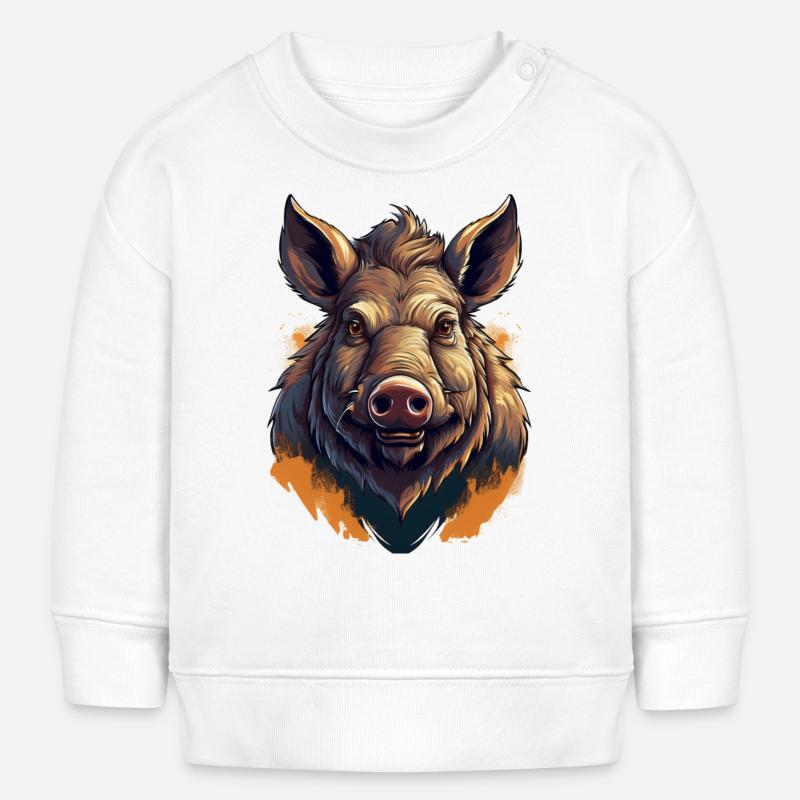 Sanglier - Sweat bébé bio Stanley/Stella - blanc