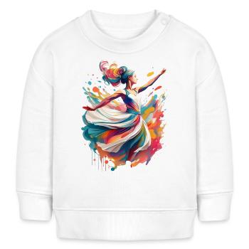 Danseuse colorée abstraite - Sweat bébé bio Stanley/Stella - blanc - Devant