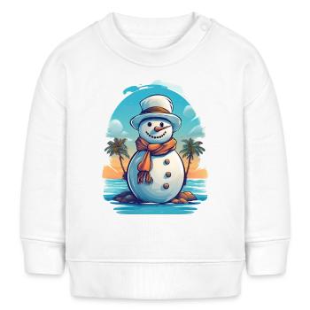 Un bonhomme de neige sur la plage - Sweat bébé bio Stanley/Stella - blanc - Devant