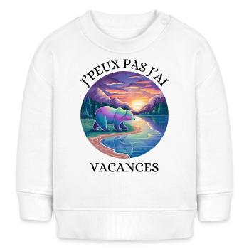 Ich kann nicht Urlaub machen - Baby Organic Sweatshirt Baby Changer von Stanley/Stella - Weiß - Vorne
