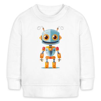 Roboter - Baby Organic Sweatshirt Baby Changer von Stanley/Stella - Weiß - Vorne