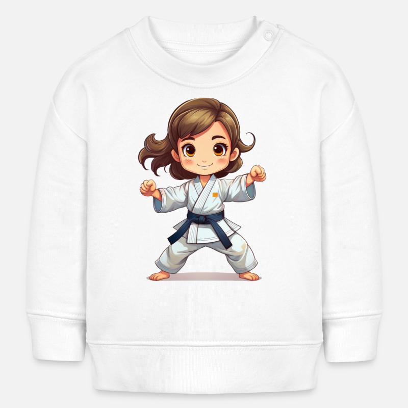 Fille faisant du karaté ou du judo - Sweat bébé bio Stanley/Stella - blanc