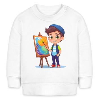 L’artiste peint une image abstraite - Sweat bébé bio Stanley/Stella - blanc - Devant