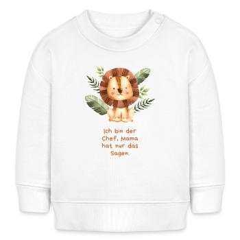 Baby-T-Shirt Für die kleinen Chefs im Hause! - Baby Organic Sweatshirt Baby Changer von Stanley/Stella - Weiß - Vorne