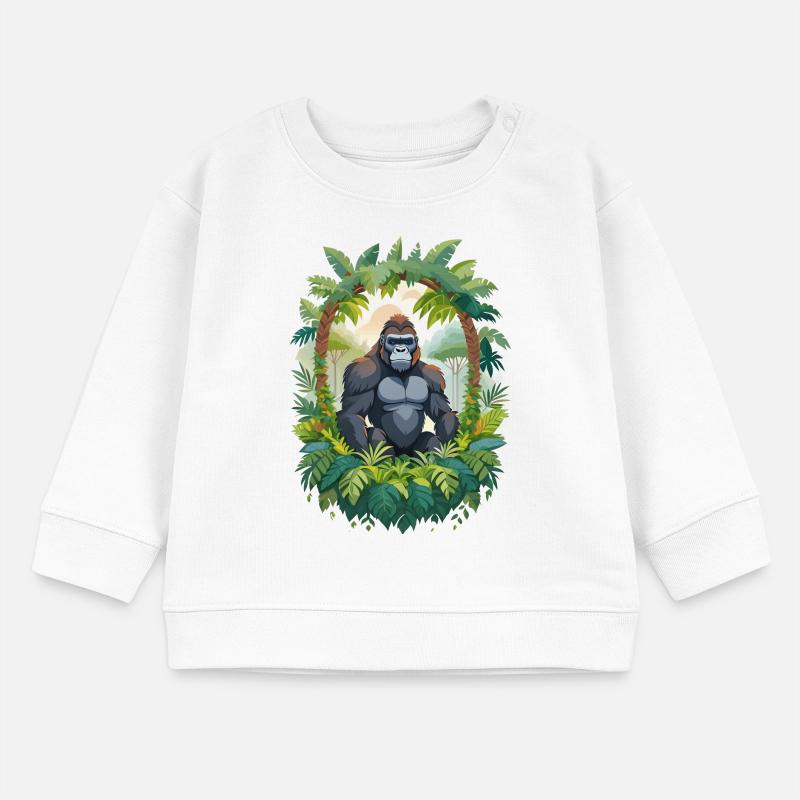 Gorille dans la jungle Sweat bébé bio Stanley/Stella