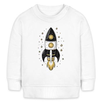 Mit der Rakete ins Weltall - Baby Organic Sweatshirt Baby Changer von Stanley/Stella - Weiß - Vorne