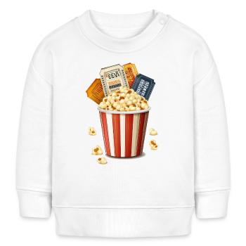 Ins Kino mit Popcorn und Eintrittskarten - Baby Organic Sweatshirt Baby Changer von Stanley/Stella - Weiß - Vorne