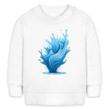Éclaboussure d’eau bleue - Sweat bébé bio Stanley/Stella - blanc - Devant