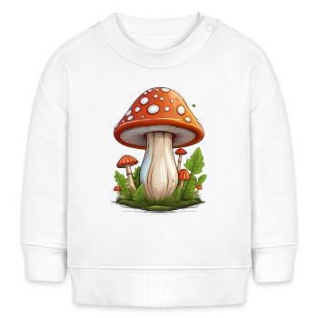 Fliegenpilz bringt Glück - Baby Organic Sweatshirt Baby Changer von Stanley/Stella - Weiß - Vorne