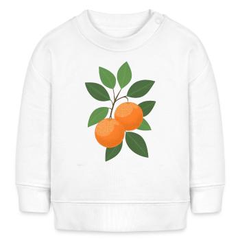 Zwei Orangen an einem Ast - Baby Organic Sweatshirt Baby Changer von Stanley/Stella - Weiß - Vorne