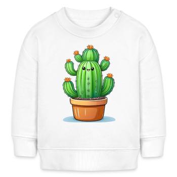 Cactus dans un pot de fleurs - Sweat bébé bio Stanley/Stella - blanc - Devant