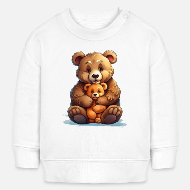 Illustration d’ours en peluche mignons - Sweat bébé bio Stanley/Stella - blanc