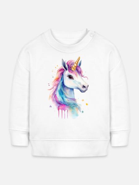 Einhorn - Baby Organic Sweatshirt Baby Changer von Stanley/Stella - Weiß
