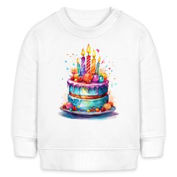 Gâteau d’anniversaire – Un gâteau pour l’anniversaire - Sweat bébé bio Stanley/Stella - blanc - Devant