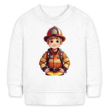 Feuerwehrmann - Baby Organic Sweatshirt Baby Changer von Stanley/Stella - Weiß - Vorne
